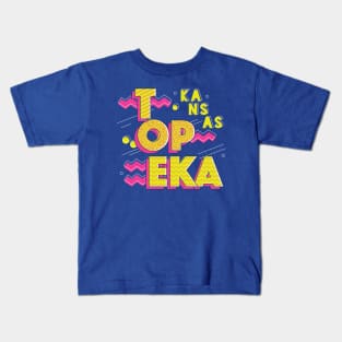 Retro 90s Topeka, Kansas Kids T-Shirt